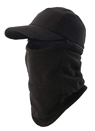 Home Prefer Mens Winter Hat with Visor Balaclava Fleece Hood Windproof Skull Cap
