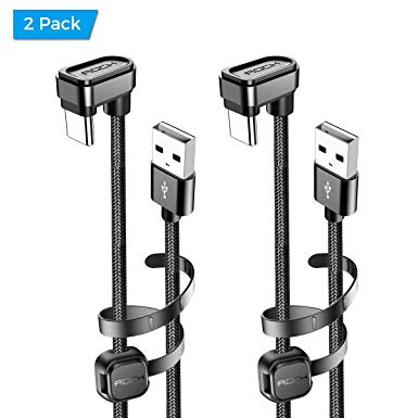 USB Type C Cable, [2 Pack 3.3ft ] ROCK 180 Degree U Shaped Game High Speed Nylon Braided Cord USB C to USB A Fast Charge & Sync for Samsung Galaxy S9 S8 Note 8, LG V30, Nintendo Switch, Pixel, Moto Z