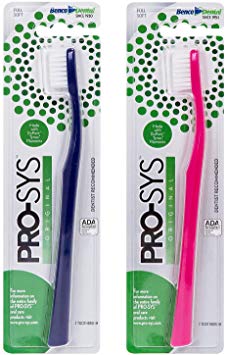 PRO-SYS® Adult Toothbrush - ADA Accepted, Made with Soft Dupont™ bristles (Colorful 2-Pack)