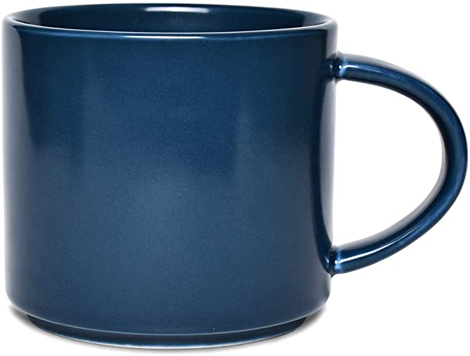Bosmarlin Matte Ceramic Coffee Mug for Office and Home, 13 oz, Dishwasher and Microwave Safe (Navy Blue, 1)