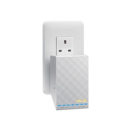 ASUS RP-AC52 Dual-Band Wireless-AC750 Wall-Plug Range Extender/Access Point with Signal Indicator, Streaming Music from Android/iOS Devices, Apple Airplay Support