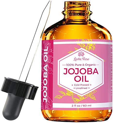 Jojoba Oil by Leven Rose, Pure Cold Pressed Natural Unrefined Moisturizer for Skin Hair and Nails 2 oz