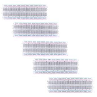 5Pcs MB-102 Breadboard Transparent Breadboard with 830 Tie Points Solderless Breadboard Experimental Board Universal Board 165×55×10mm MB-102