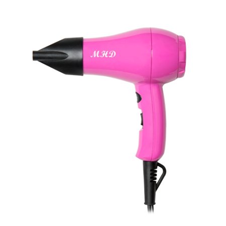 MHD Professional Mini Travel Hair Dryer 1000 Watts Blow Dryer Ceramic Ionic Blow Dryer Pink Color