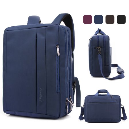 Coolbell(TM)15.6 inch Multi-function Convertible Laptop Messenger Computer Bag Single-shoulder Backpack Briefcase Oxford Cloth Waterproof Multi-Compartment For iPad Pro Macbook Men And Women(Blue)