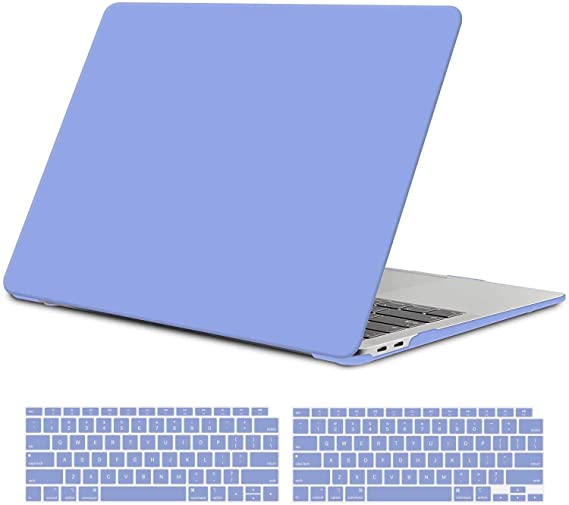 TECOOL MacBook Air 13 Inch Case 2020 2019 2018 Release Model A2179 A1932, Matte Plastic Hardshell Case & Keyboard Covers for New MacBook Air 13 Retina Touch ID, Matte Serenity Blue