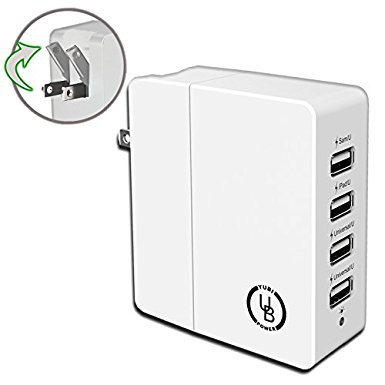 Yubi Power YPOR61AW 30W 4-Port USB Rapid Wall Charger Travel Power Adapter for iPhone 5s/5c/5, iPad Air mini, Samsung Galaxy S5/S4