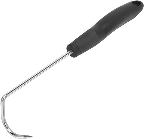 Skyflame 12-inch Food Flipper, Stainless Steel BBQ Meat Turner Hook for Turning Bacon Steak Meat Vegetables Sausage Fish and More - Replaces Grill Spatula Tongs & BBQ Fork