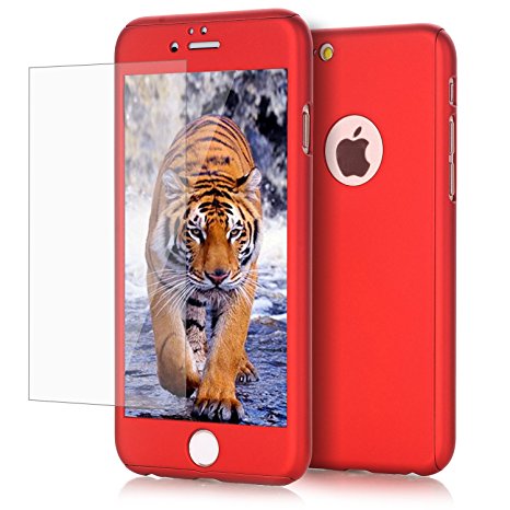 iPhone 6/ 6S case, VPR 2 in 1 Ultra Thin Full Body Protection Hard Premium Luxury Cover [Slim Fit] Shock Absorption Skid-proof PC case for Apple iPhone 6/ 6S(4.7inch) (Red)