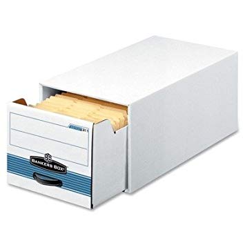 Bankers Box 00312 Stor/Drawer Steel Plus Storage Box, Legal, White/Blue, 6/Carton by BANKERSBOX