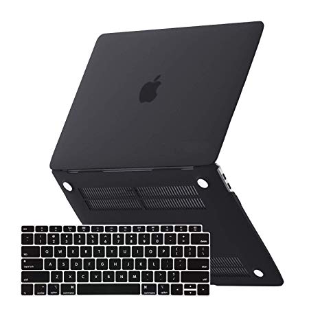 New MacBook Air 13 Inch Case 2018 Release A1932, JelyTech Hard Case Shell Cover & Keyboard Cover for Apple MacBook Air 13 Inch with Retina Display fits Touch ID - Matte Black
