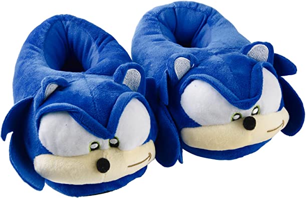 Bonamana Sonic The Hedgehog Slippers 3D Sonic Plush Family Shoes Soft House Shoes Family Shoes with Indoor Anti-Skid Rubber Sole 4-9 UK Adults