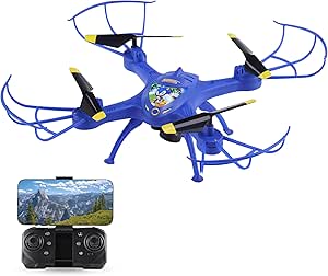 Sonic The Hedgehog Sky Racer Drone - WiFi Camera, 3D Flips, Variable Speed Settings, Kid's Toy Drone with 10 Min Flight, Auto Hover, and Remote Controler Included