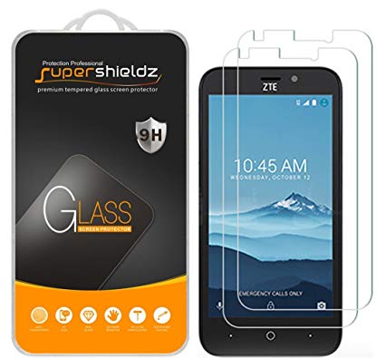 [2-Pack] Supershieldz for ZTE "Prestige 2" Tempered Glass Screen Protector, Anti-Scratch, Anti-Fingerprint, Bubble Free, Lifetime Replacement Warranty