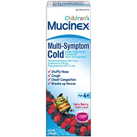 Mucinex Children's Multi-Symptom, Cold, Liquid, Very Berry, 4oz