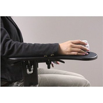 Skyzonal® Ergonomic Adjustable Computer Desk Extender Arm Wrist Rest Support/ Mouse Pad Desk Chair System Computer Armrest Wrist Rest Black