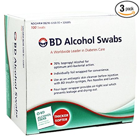 BD Bd Alcohol Swabs, 100 each (Pack of 3)
