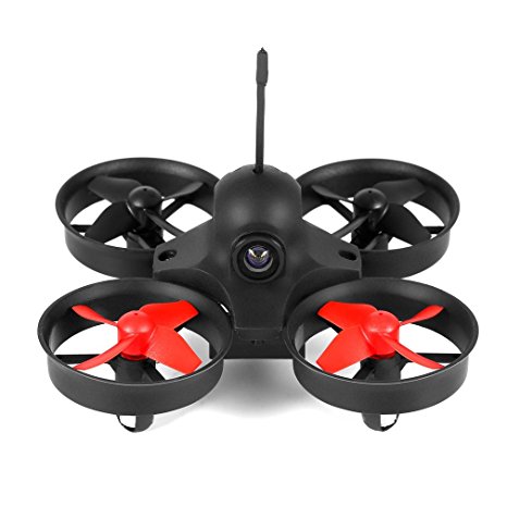 Quadcopter Drone, OCDAY Mini RC Helicopter Drone 5.8G 25mW PoKe FPV Indoor Mini UFO Quadcopter Drone Headless Mode Remote Control With Camera Black & Red