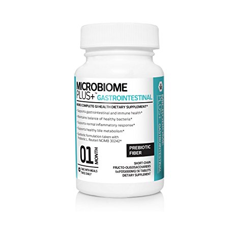 Microbiome Plus Gastrointestinal Prebiotics scFOS Prebiotic Fiber, GI Digestive Supplements, Allergy Safe and Gluten-Free for Men and Women (1 Month Supply)