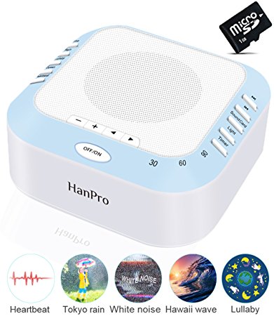 HanPro White Noise Machine With 5 Natural Sound Options, Idea for Tinnitus Sufferers, Infants etc.