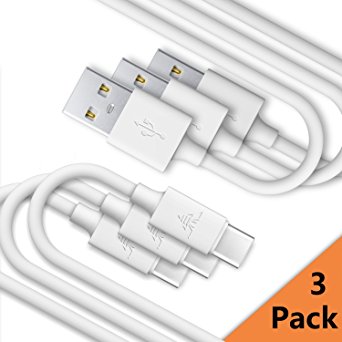 CellBee 3 Pack USB C Cable (USB A To USB Type C) Fast Data Transfer and Charging (3 ft/1 m) for USB-C Devices Including the new MacBook, ChromeBook Pixel, Nexus 5X/6P, Google Pixel/Pixel XL and More