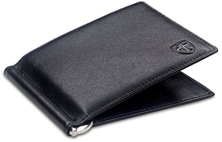 Travando ® Slim Wallet with Money Clip | RFID Blocking Wallet | Credit Card Holder | Travel Wallet | Minimalist Wallet Mini Wallet Vintage Bifold with Gift Box for Men