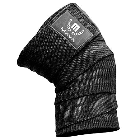 Mava Knee Wrap for Weightlifting - Piece - Black