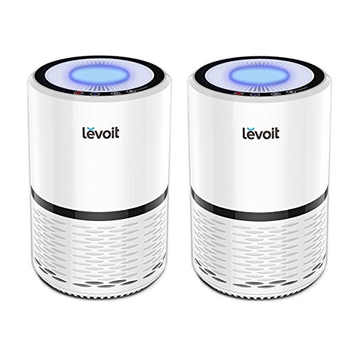 LEVOIT LV-H132 Air Purifier with True Hepa Filter, Odor Allergies Eliminator for Smokers, Smoke, Dust, Mold, Home and Pets, Air Cleaner with Optional Night Light, US-120V, 2 Pack, 2-Year Warranty