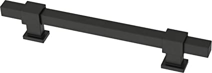 Franklin Brass Square Bar Adjustable Cabinet Pull, 1-3/8" to 6-5/16" (35-160mm), 5-Pack, Matte Black P44368-FB-B