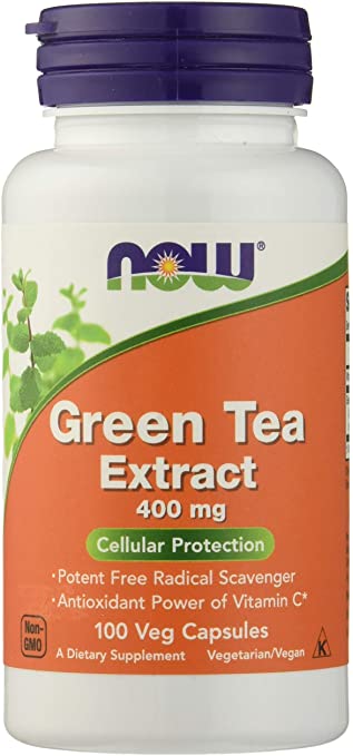 Now Foods Green Tea Extract Capsules, 400 mg, Standard, 100-Count