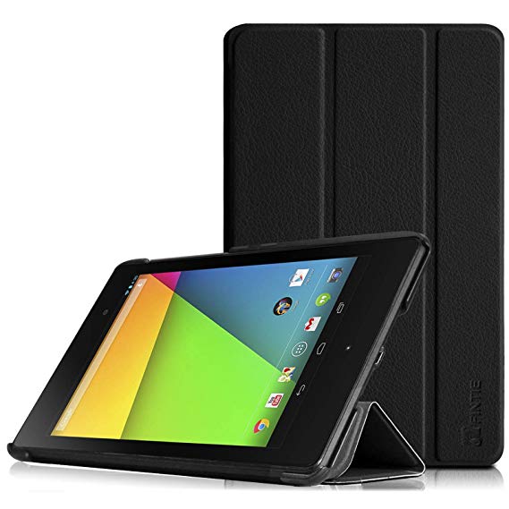 FINTIE Google Nexus 7 2013 Case - Super Thin Lightweight SlimShell Stand Cover with Auto Sleep/Wake Function for Google Nexus 7 FHD 2nd Generation 2013 Android Tablet, Black