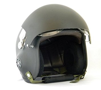 Collectable MILITARY AIR FORCE Jet Pilot Flight Helmet Open Face No gloss Black