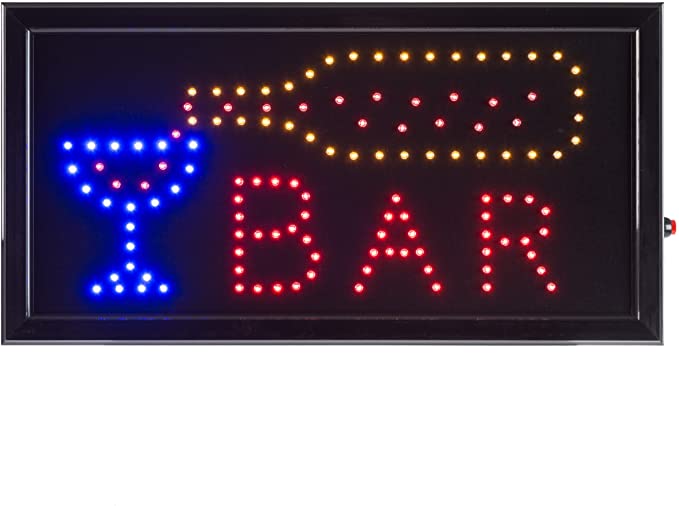 Bar LED Sign- Lighted Neon Electric Display Bar Sign With Animation and Energy Efficient LED For Home, Business, Special Events by Lavish Home