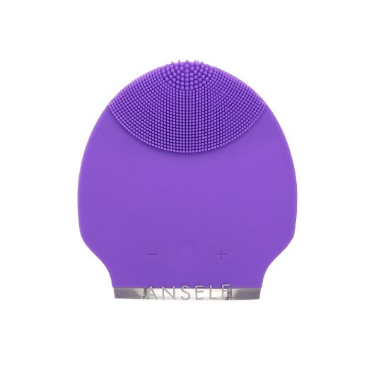 docooler Silicone Skin Mini Ultrasonic Rechargeable Facial Cleansing Brush Beauty Instruments Purple