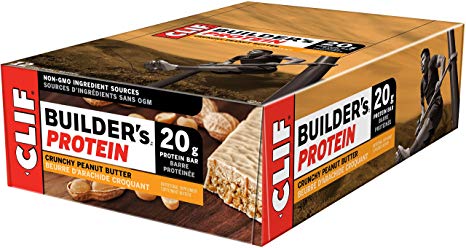 CLIF BUILDER'S - Protein Bar - Crunchy Peanut Butter - (68 Gram Non-GMO Bar, 12 Count)