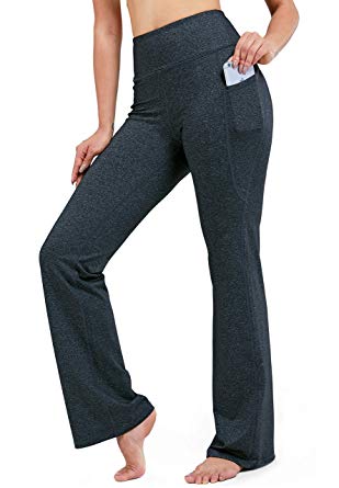 28"/30"/32"/34" Inseam Women's Bootcut Yoga Pants Long Bootleg High-Waisted Flare Pants with Pockets