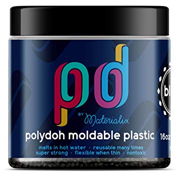 Polydoh moldable plastic 16oz tub (black) [polymorph, plastimake]