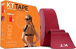 KT Tape, Pro Synthetic Kinesiology Athletic Tape, 150 Count, 10” Precut Strips