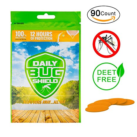 Mosquito Repellent Patch Resealable 90 COUNT Pack All-Natural Non-Toxic Deet-Free 24-Hour Protection Camping Sports Work - Sunsmiler