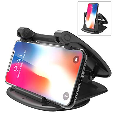 IPOW Universal 360 Degree Rotatable Car Dashboard Phone Mount Hold Phones Vertically/Horizontally,Car Cell Phone Holder Compatible with GPS,iPhone 7 6 6s X XS 8 Plus Samsung S9 S8 S7 S6 Note 8 Google