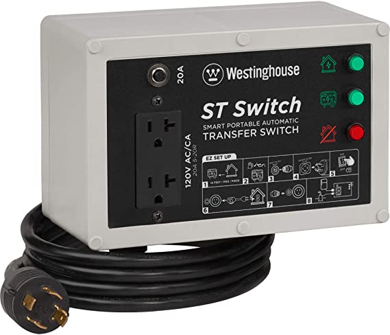 Westinghouse ST Switch with Smart Portable Automatic Transfer Technology Home Standby Alternative, for Sump Pumps, Refrigerators, and More