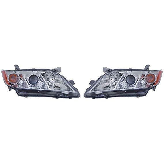 Fits Toyota Camry 2007-2009 LE.XLE/08-2009 Base.SE/07 CE Model Headlight Unit for USA Built Pair Driver and Passenger Side (NSF Certified) TO2518105, TO2519105