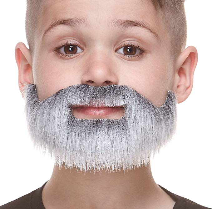 Mustaches Fake Beard, Self Adhesive, Novelty, Small, Short Boxed False Facial Hair, Costume Accessory for Kids