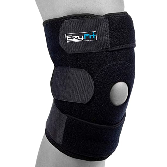 EzyFit Knee Brace Support Dual Stabilisers & Open Patella - Adjustable Breathable Neoprene for ACL Meniscus Tear Injury Recovery Comfort Fit - 3 Sizes