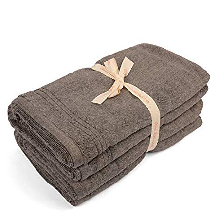 SHOO-FOO Organic Bamboo Charcoal Bath Towels Set | 600 GSM | 30" x 60" | (2 Bath Towels)