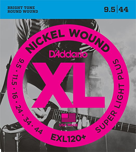 D'Addario EXL120  Nickel Wound Electric Guitar Strings, Super Light Plus, 9.5-44