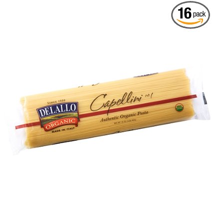 DeLallo Organic Capellini #1, 16-Ounce Units (Pack of 16)
