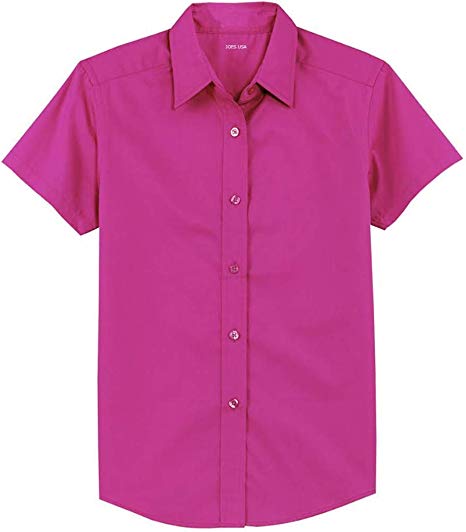 Joe's USA Womens Short Sleeve Wrinkle Resistant Easy Care Shirts in 32 Colors