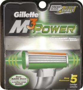 Gillette M3 Power Shaving Blades - 5 Ea
