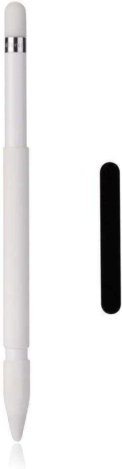 Teyomi Compatible Apple Pencil Case Skin Magnetic Sleeve,Compatible with Apple Pencil Cap/Apple Pencil Tip Cover,Soft Silicone Holder Grip Compatible Apple iPad Pro Pencil(White)